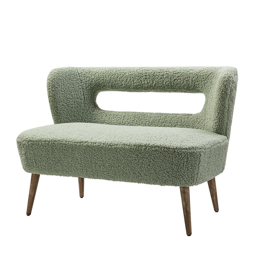 Kanesh Lambskin Sherpa Wooden Base Loveseat