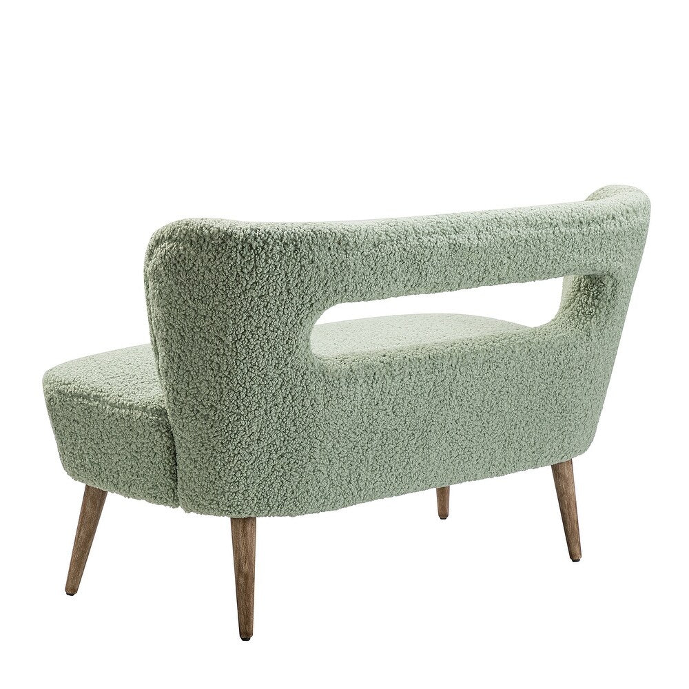 Kanesh Lambskin Sherpa Wooden Base Loveseat