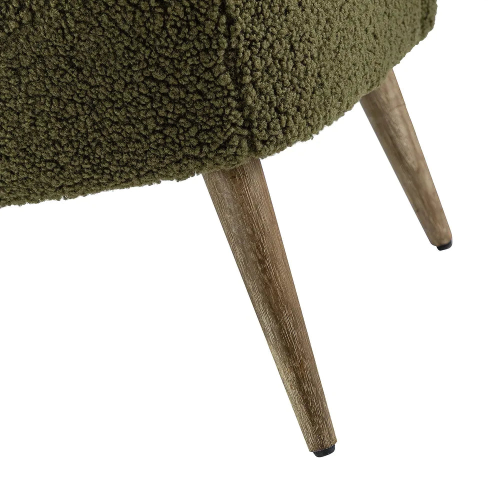 Kanesh Lambskin Sherpa Wooden Base Loveseat