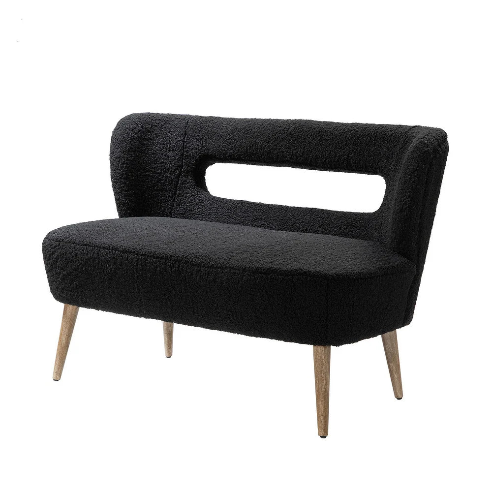Kanesh Lambskin Sherpa Wooden Base Loveseat