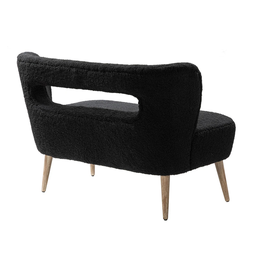 Kanesh Lambskin Sherpa Wooden Base Loveseat