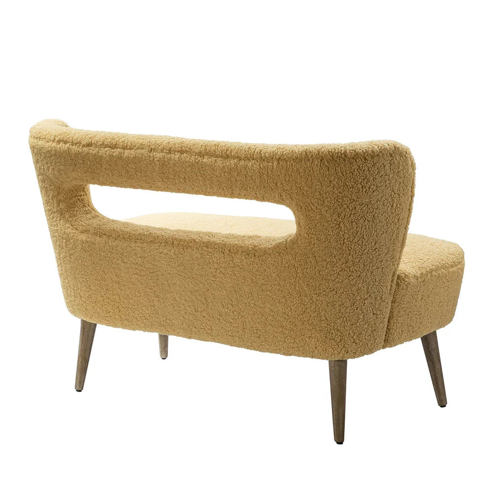 Kanesh Lambskin Sherpa Wooden Base Loveseat