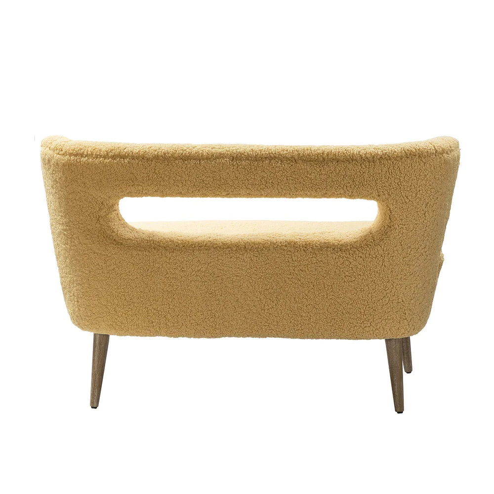Kanesh Lambskin Sherpa Wooden Base Loveseat