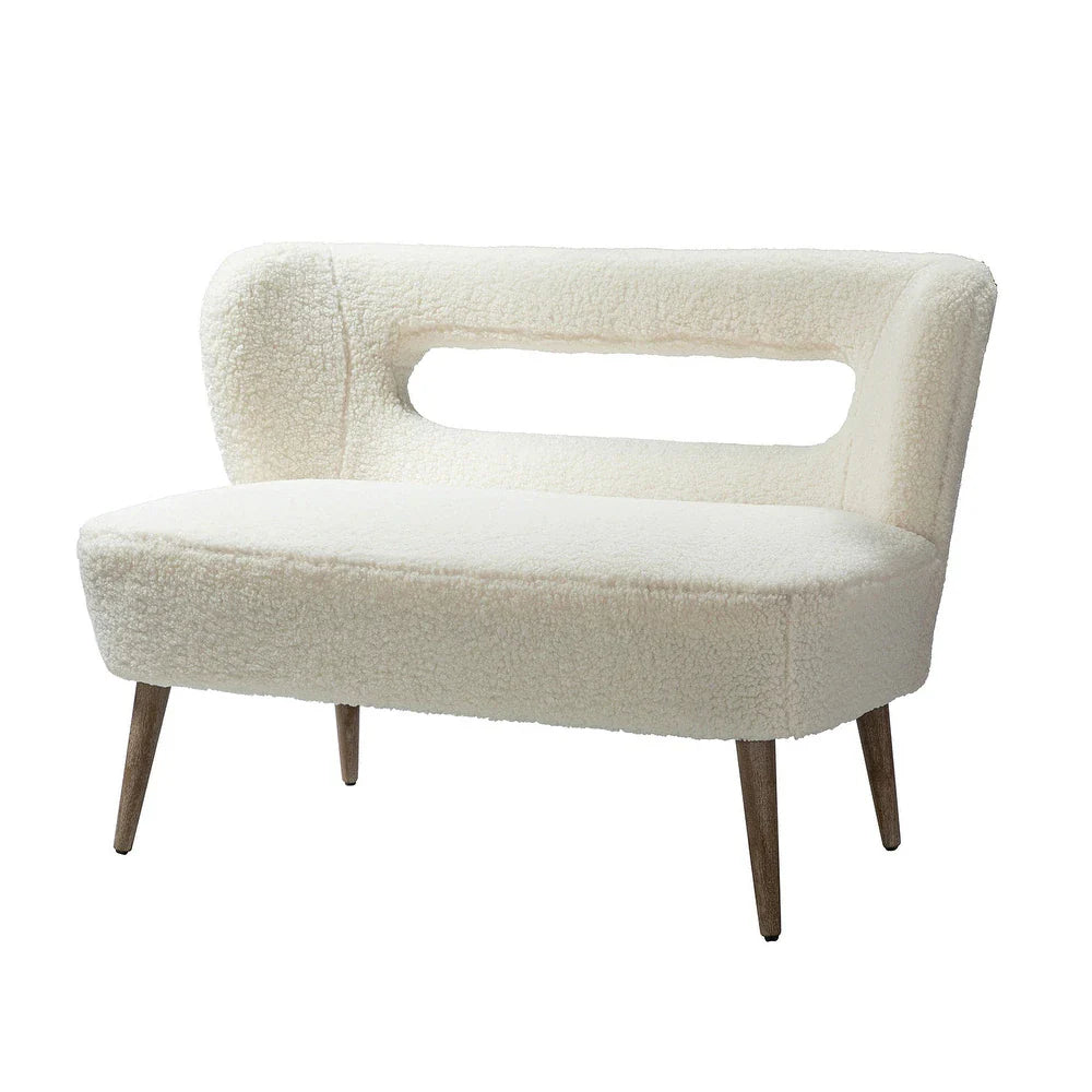 Kanesh Lambskin Sherpa Wooden Base Loveseat