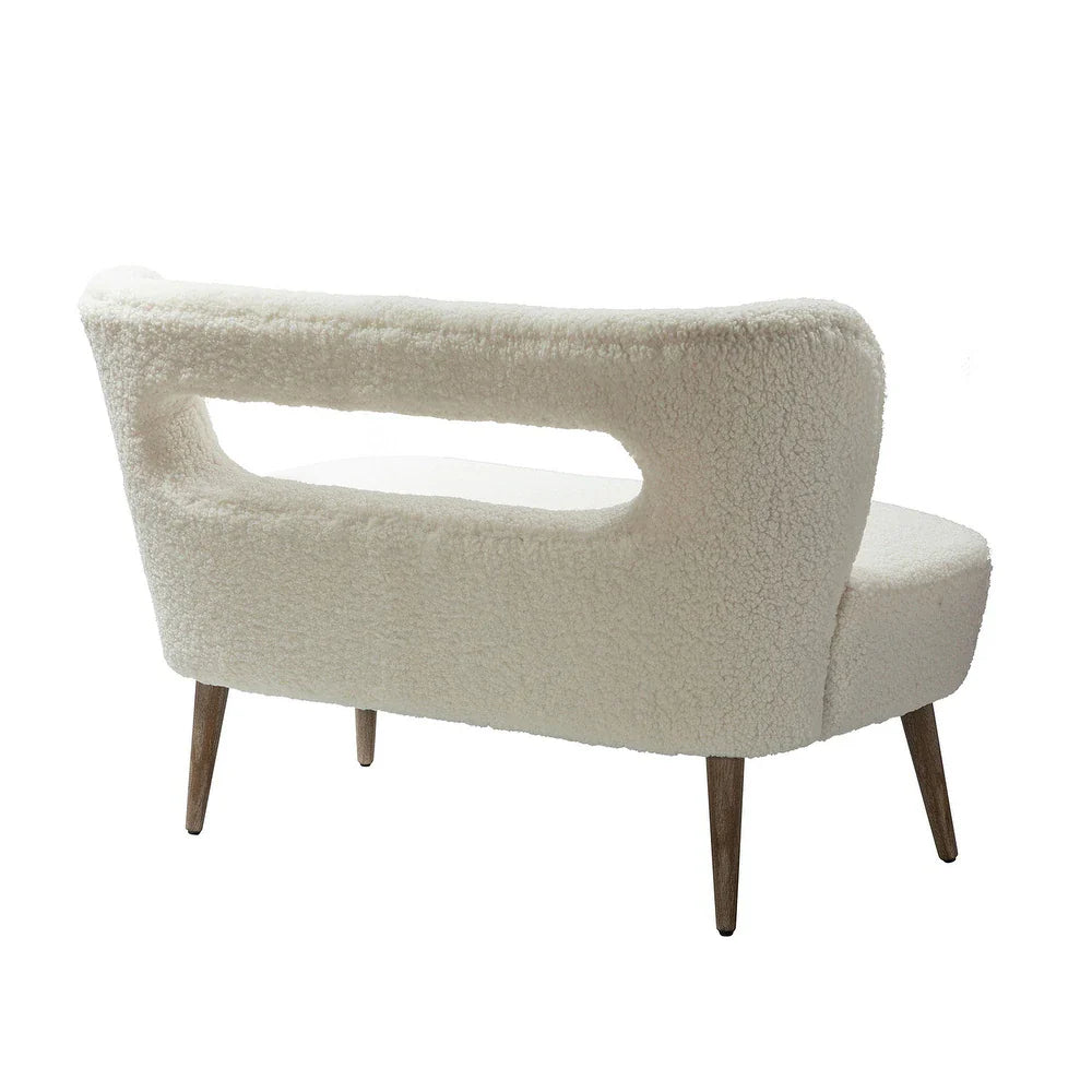 Kanesh Lambskin Sherpa Wooden Base Loveseat