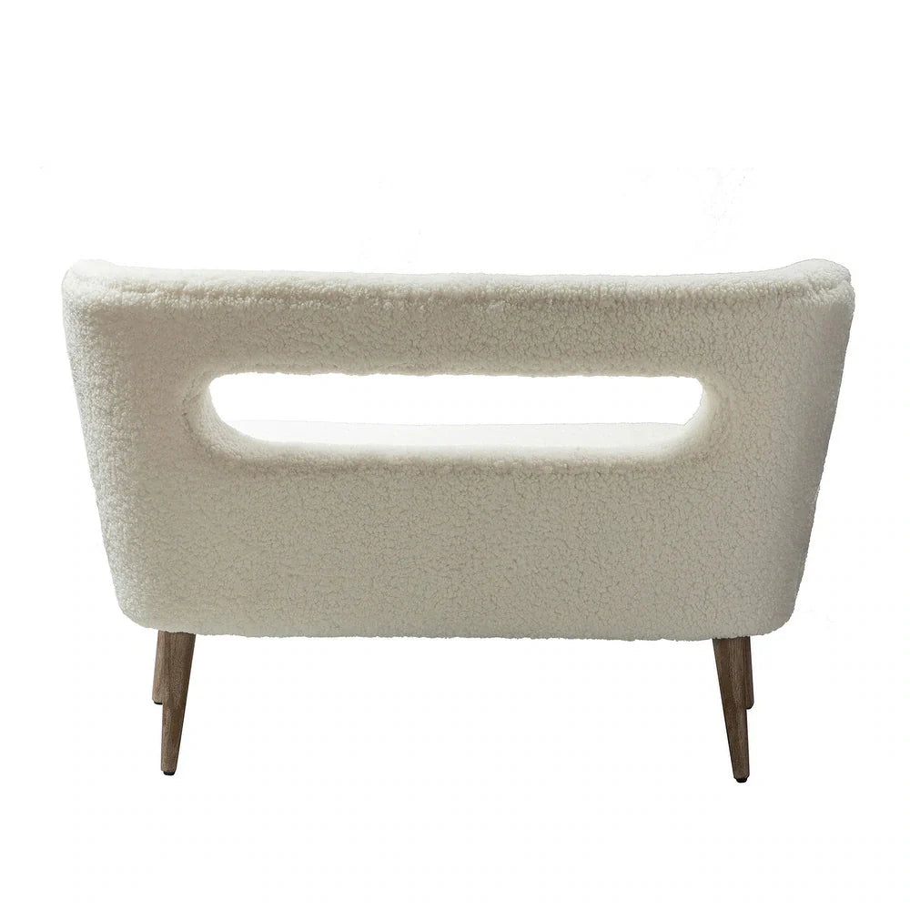 Kanesh Lambskin Sherpa Wooden Base Loveseat