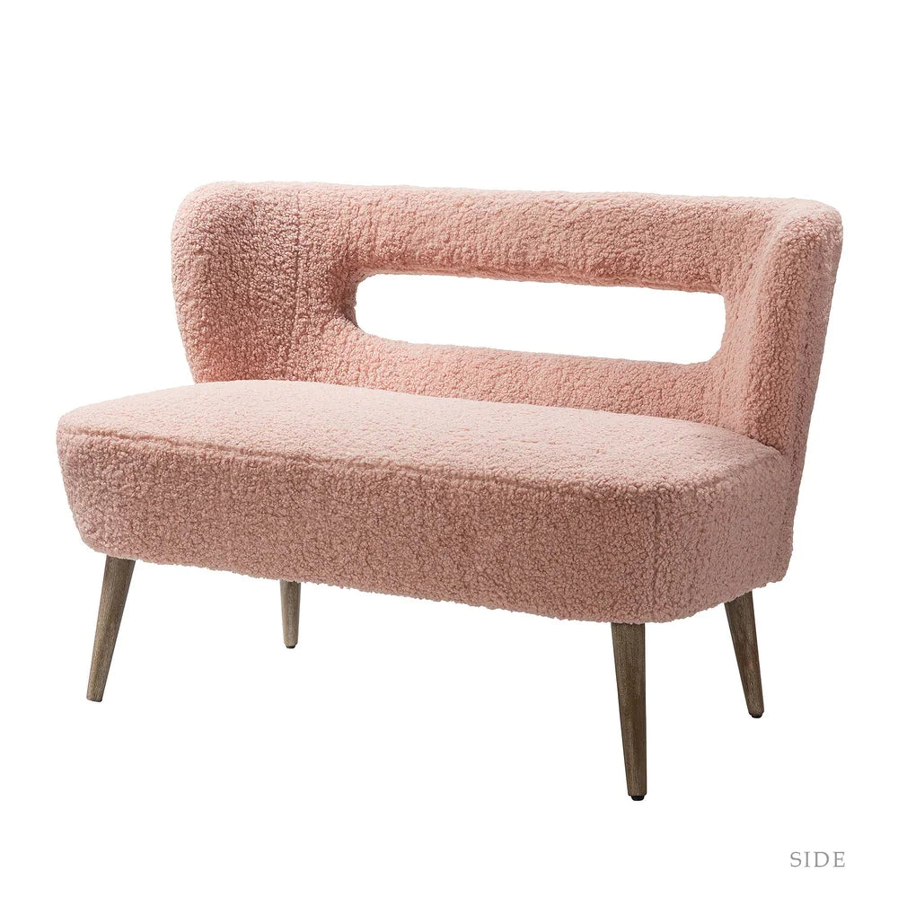 Kanesh Lambskin Sherpa Wooden Base Loveseat