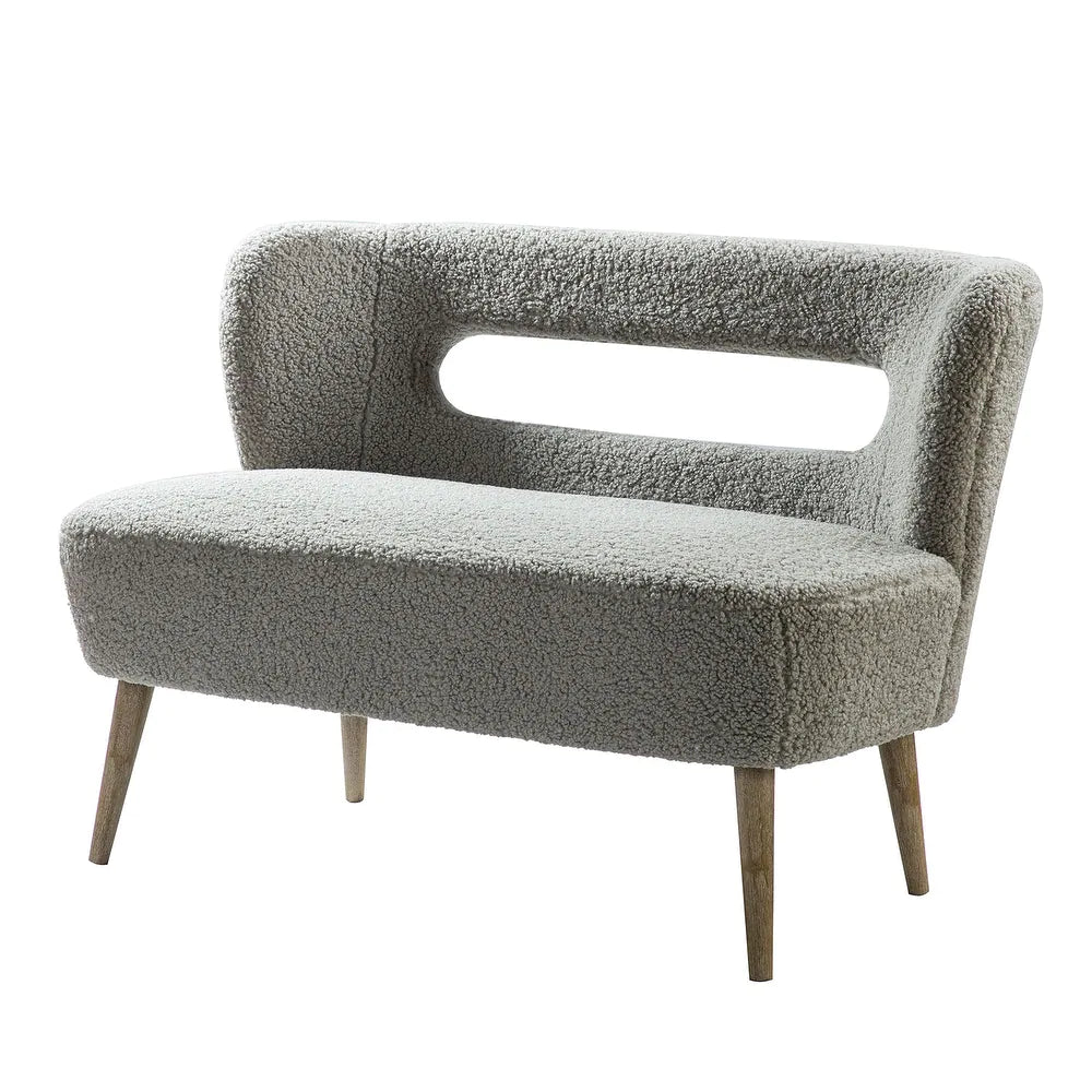 Kanesh Lambskin Sherpa Wooden Base Loveseat