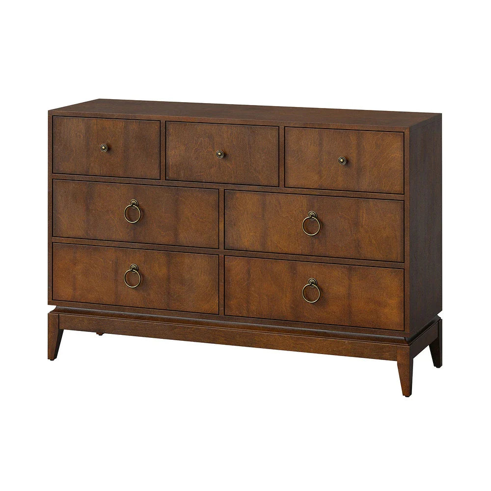 Kaspar 54" Wide 7 Drawer Dresser with Ring Decorative Hardware