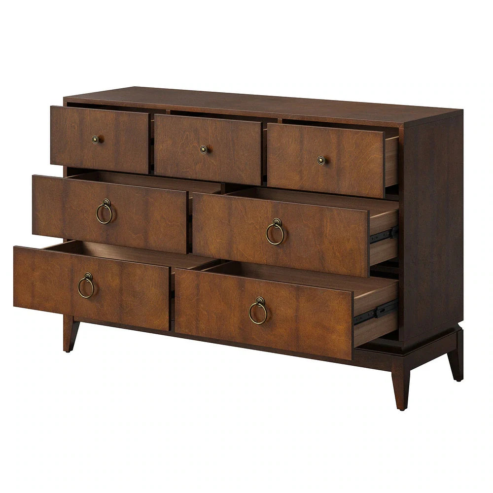Kaspar 54" Wide 7 Drawer Dresser with Ring Decorative Hardware