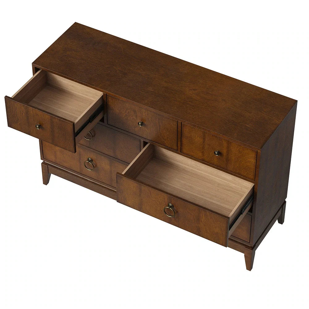 Kaspar 54" Wide 7 Drawer Dresser with Ring Decorative Hardware