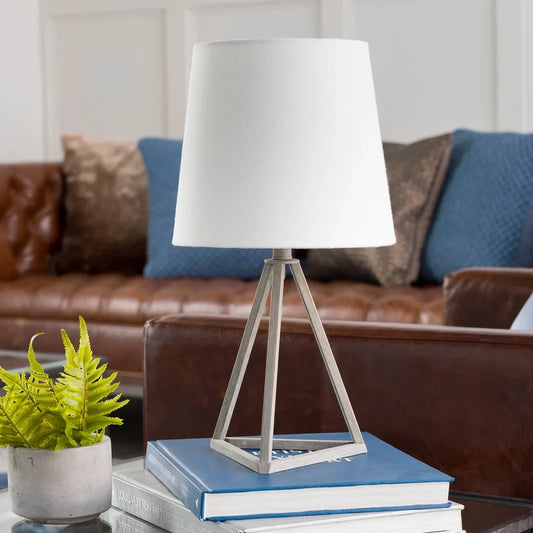 Kelleigh Grey Farmhouse Metal Tripod Table Lamp