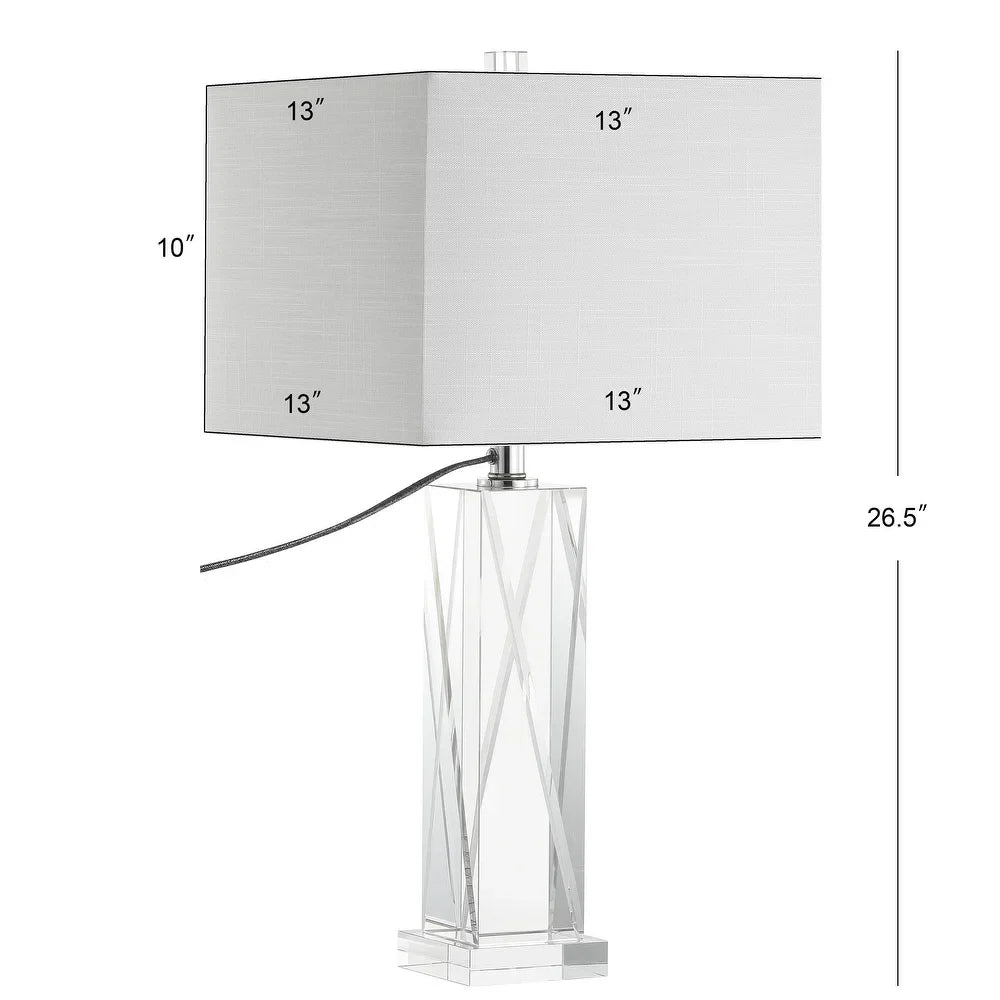 Kevin 26.5" Crystal LED Table Lamp, Clear