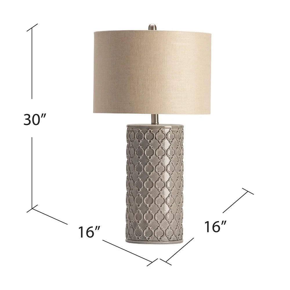 Kincaid Grey 30-inch Table Lamp - 30"H x 16"Rnd