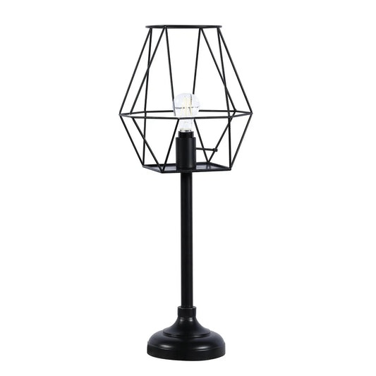 Klaussine Black Metal Open Shade Table Lamp