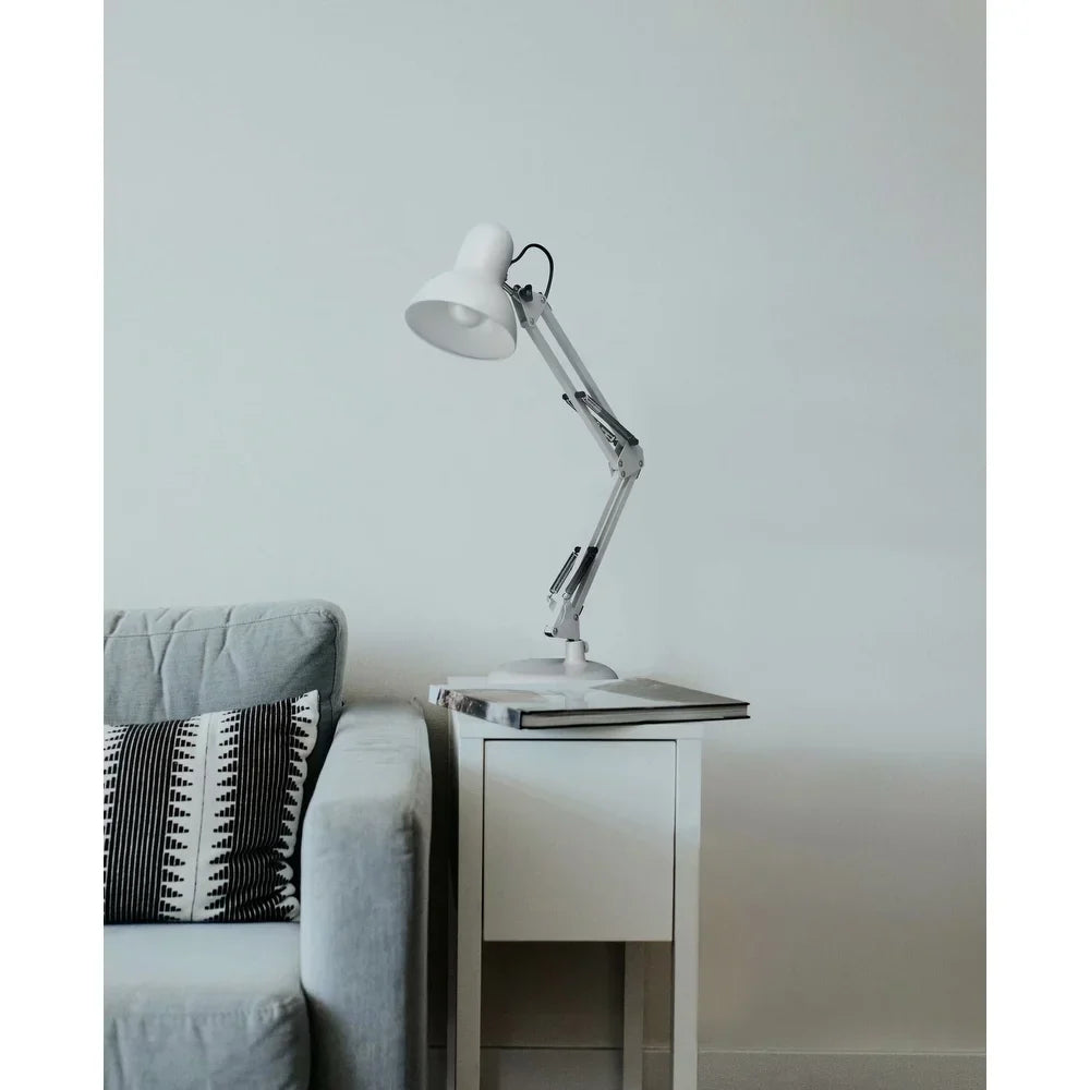 Metal Swing Arm Desk Lamp, Adjustable Gooseneck, E26 Base