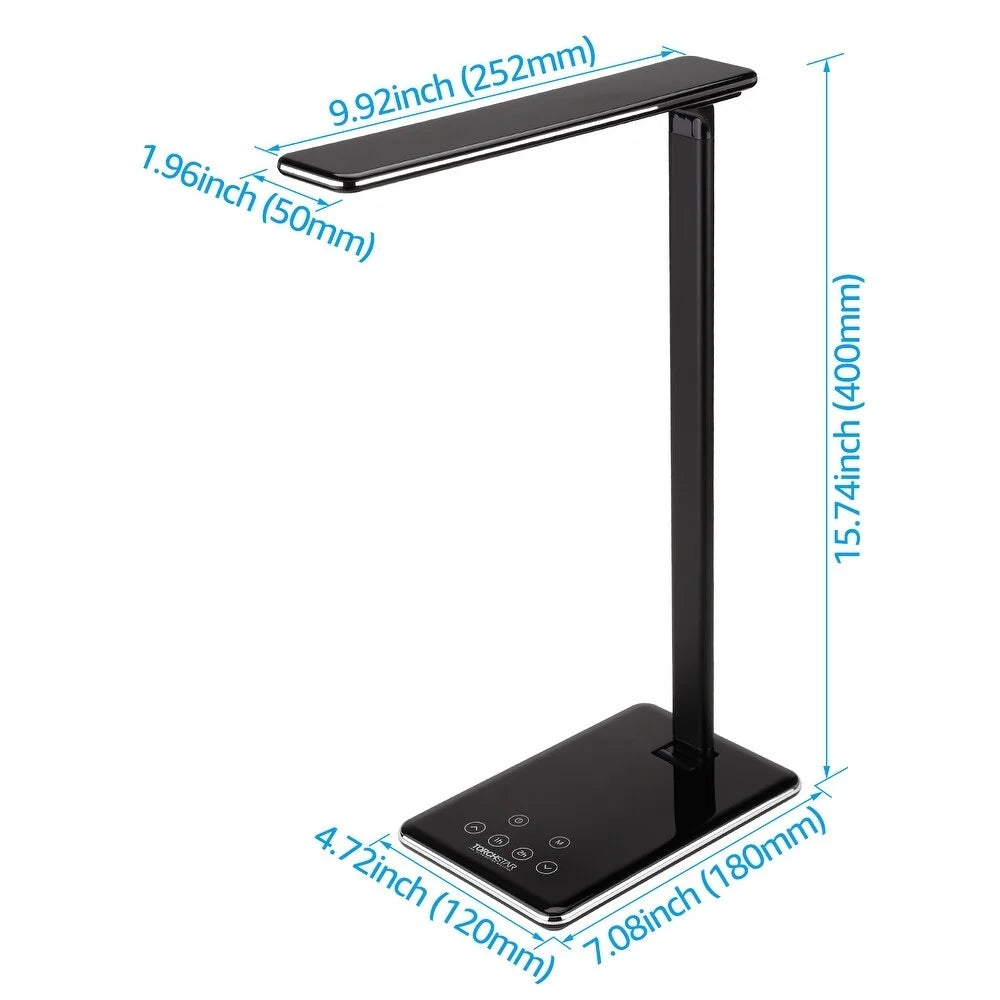 LED Desk Light with USB Charging Port, Touch Switch Fully Dimmable, 4 Lighting Modes - 1PACK