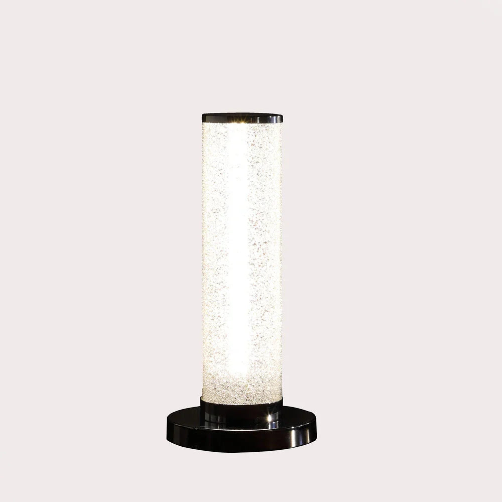 LED Illuminari White Crystal Sandrocks Colunn Table Lamp