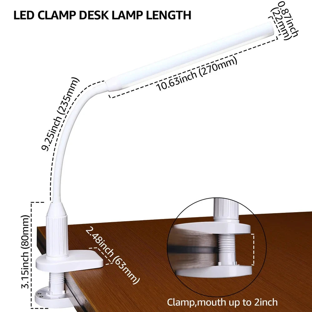 LED Desk Lamp, Memory Function, Eye-Care, Dimmable Touch Control, USB Powered