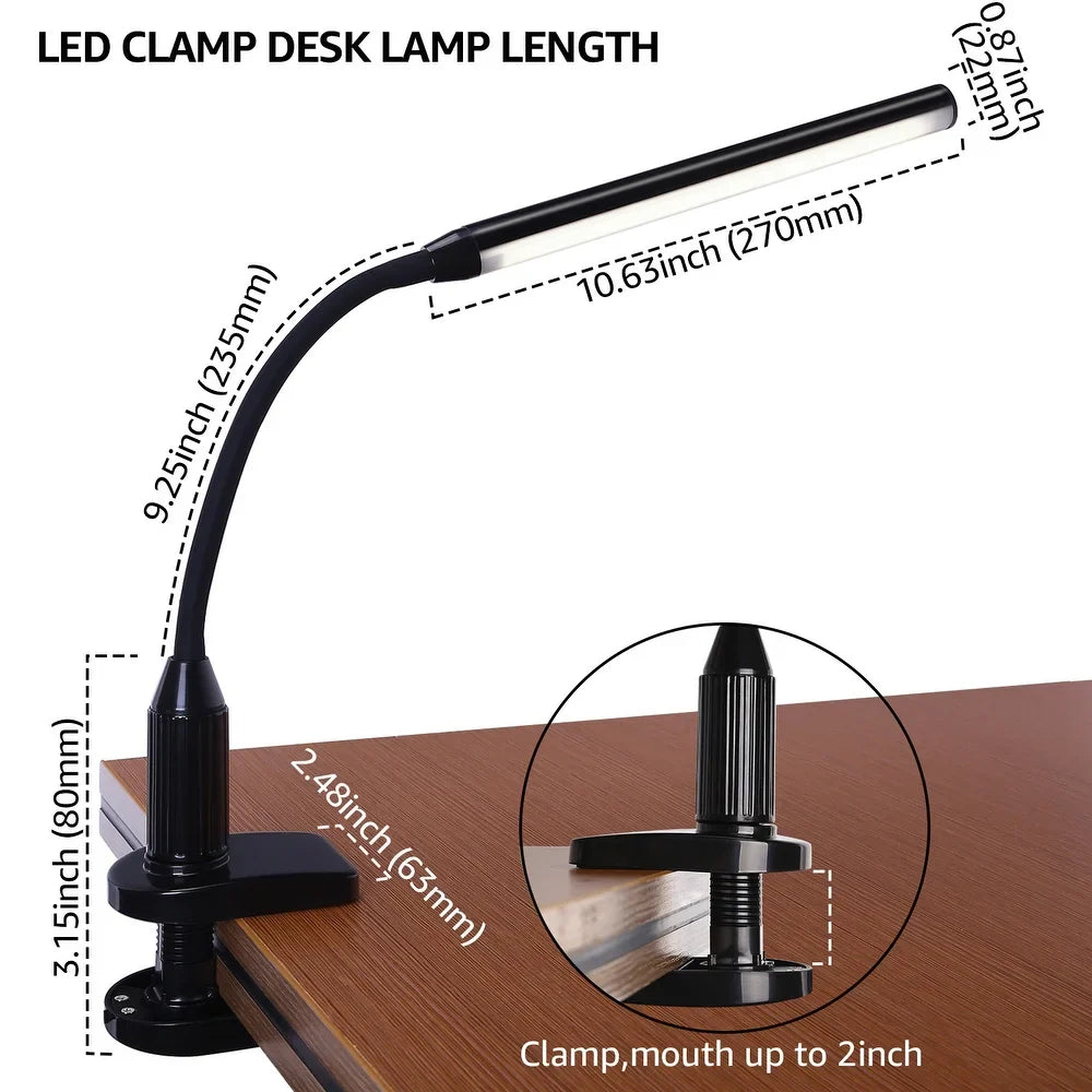 LED Desk Lamp, Memory Function, Eye-Care, Dimmable Touch Control, USB Powered