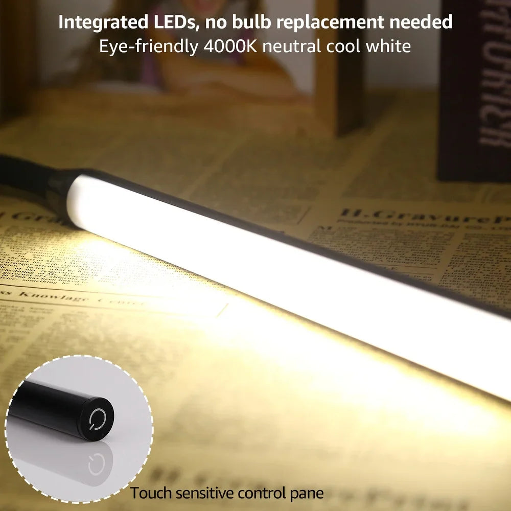 LED Desk Lamp, Memory Function, Eye-Care, Dimmable Touch Control, USB Powered