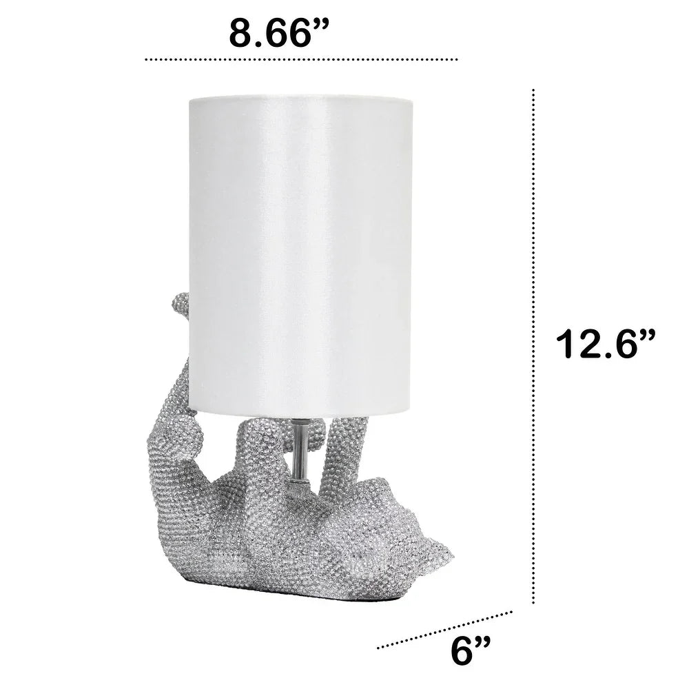 Lalia Home 12.6" Diamond Studded Rhinestone Look Kitty Cat Feline Kids Desk Nightstand