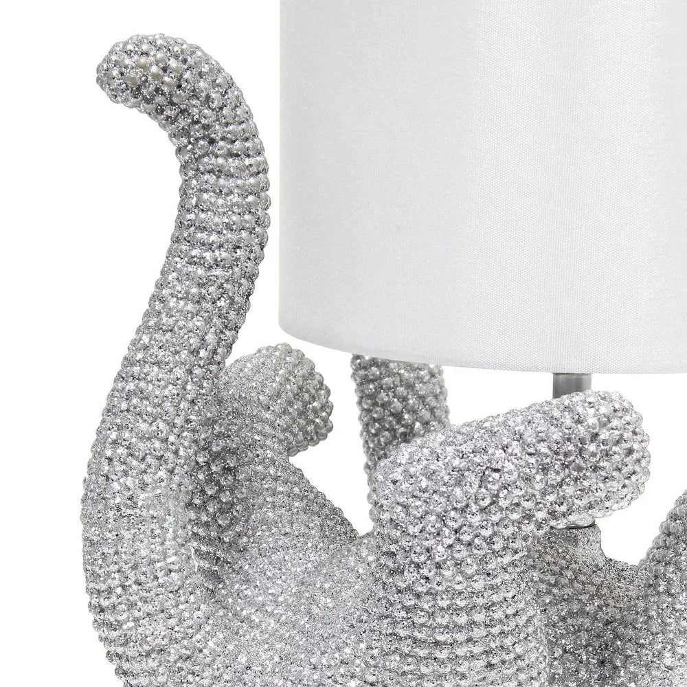 Lalia Home 12.6" Diamond Studded Rhinestone Look Kitty Cat Feline Kids Desk Nightstand
