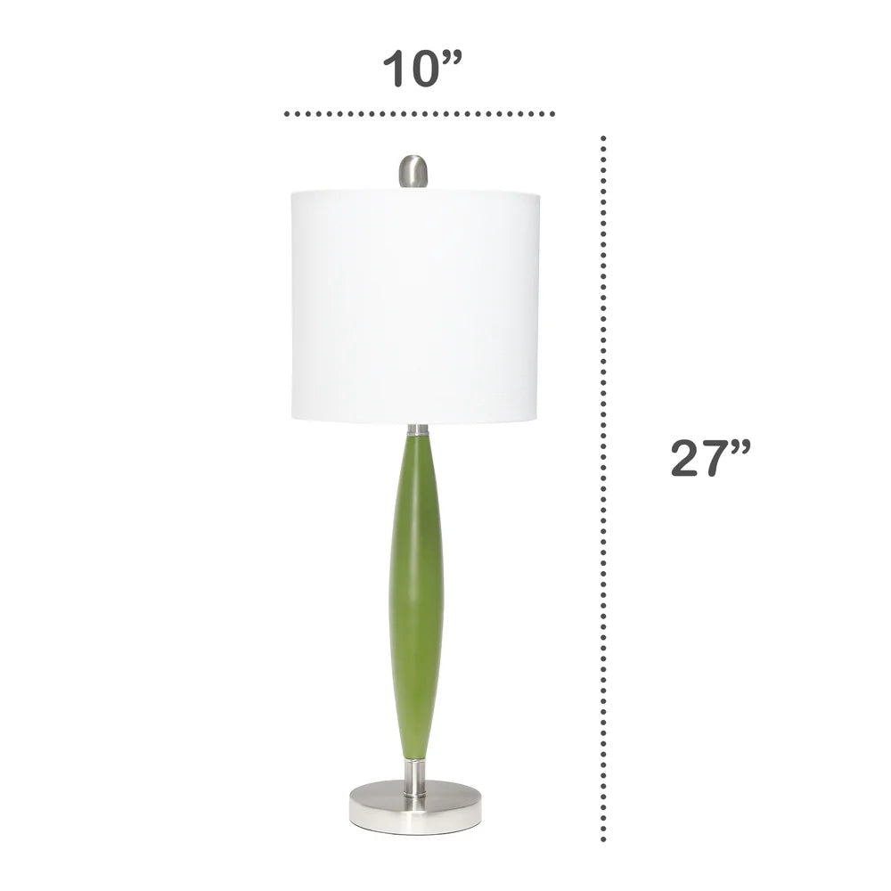 Lalia Home Stylus Table Lamp with White Fabric Shade