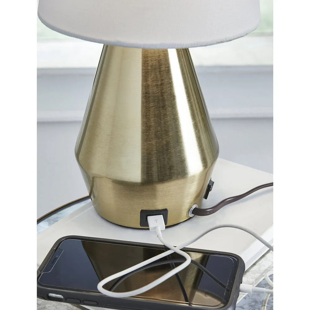 Lanry Metal Table Lamp - 7"W x 7"D x 15"H