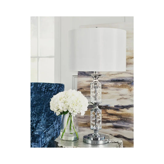 Laramae Chrome Finish Metal Table Lamp - 15"W x 15"D x 30"H