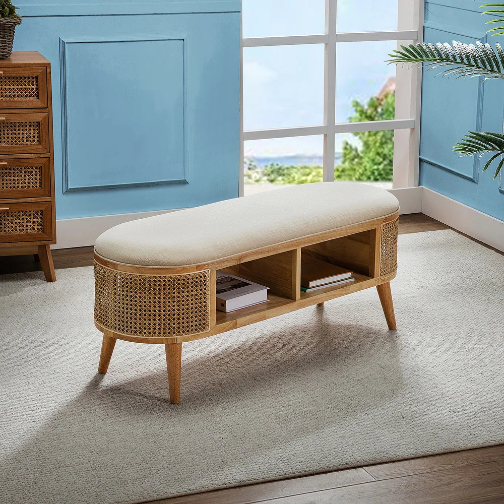 Lavinia Multifunctional Bedroom Bench with Solid Wood Legs