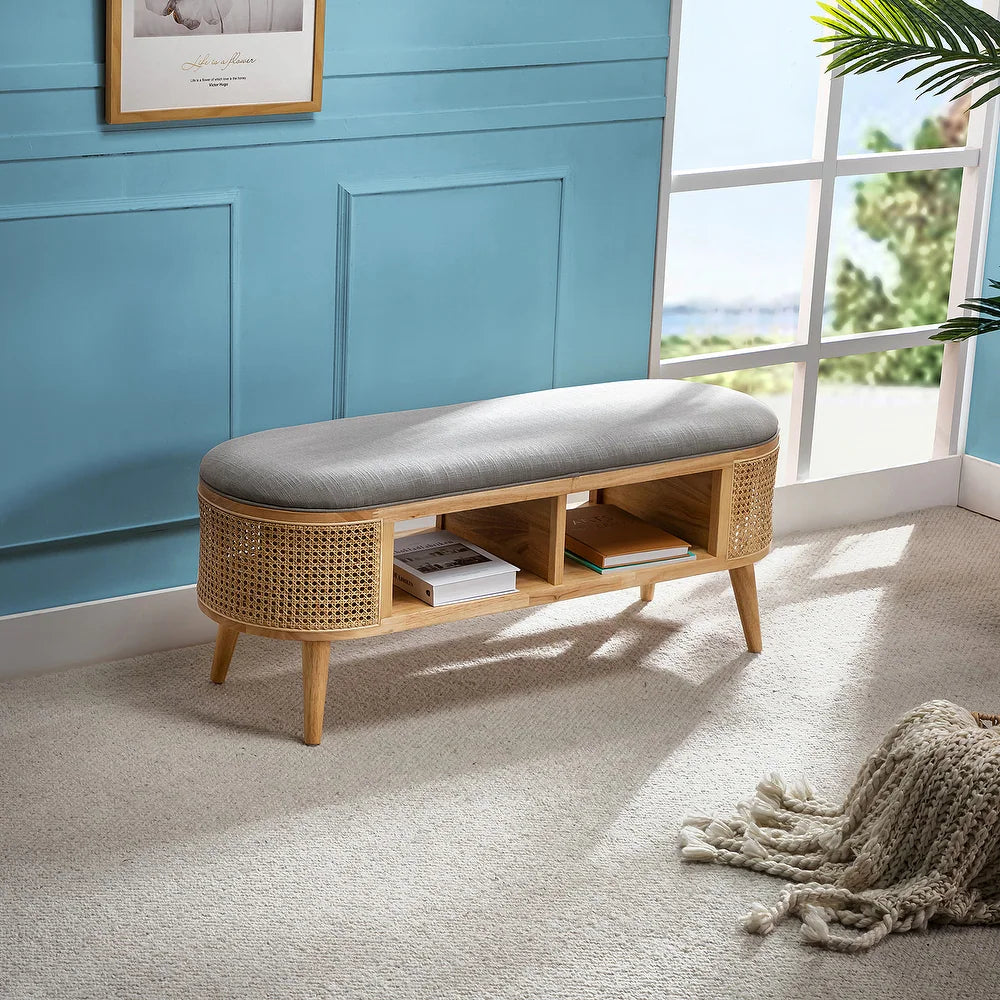 Lavinia Multifunctional Bedroom Bench with Solid Wood Legs