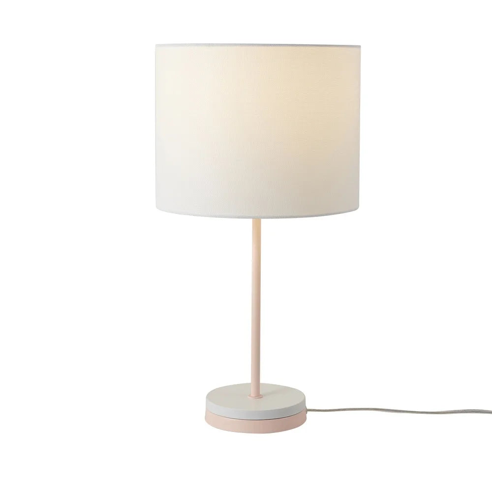 Lila 19" Blush Pink Table Lamp with White Linen Shade - one size