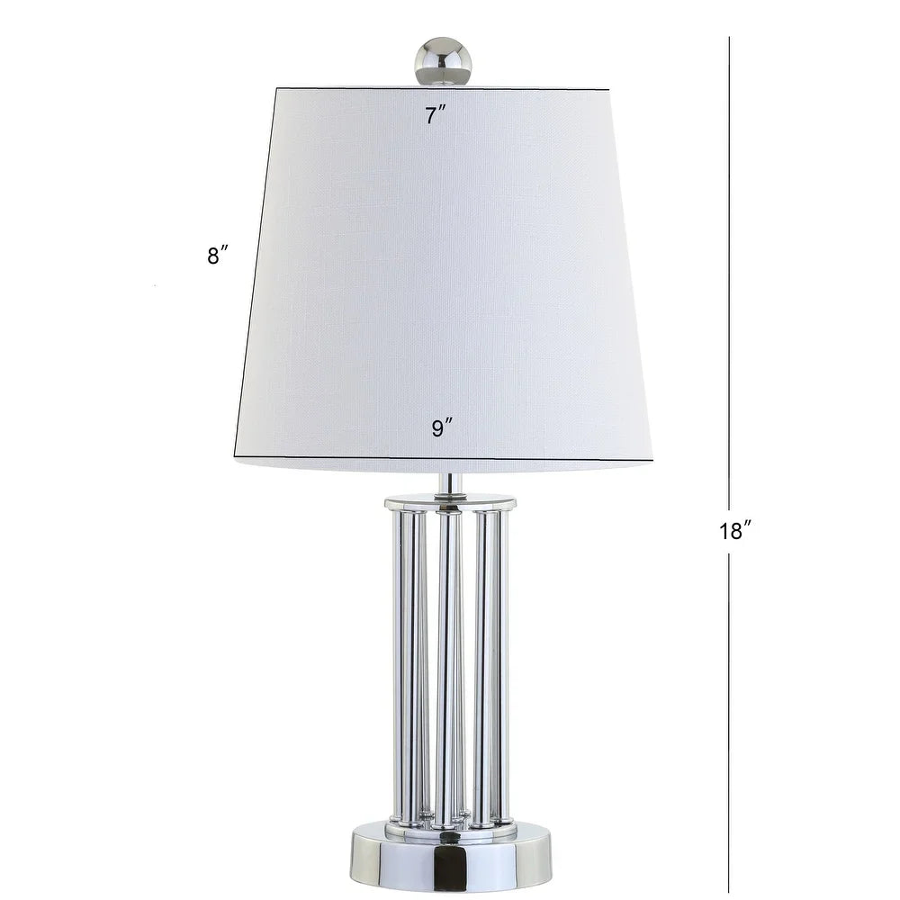 Lillian 18" Metal Mini LED Table Lamp, Chrome by JONATHAN Y