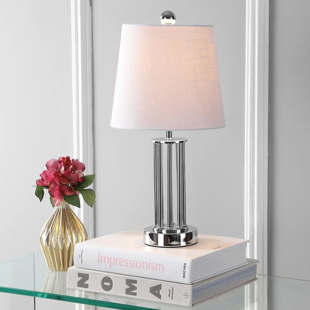 Lillian 18" Metal Mini LED Table Lamp, Chrome by JONATHAN Y