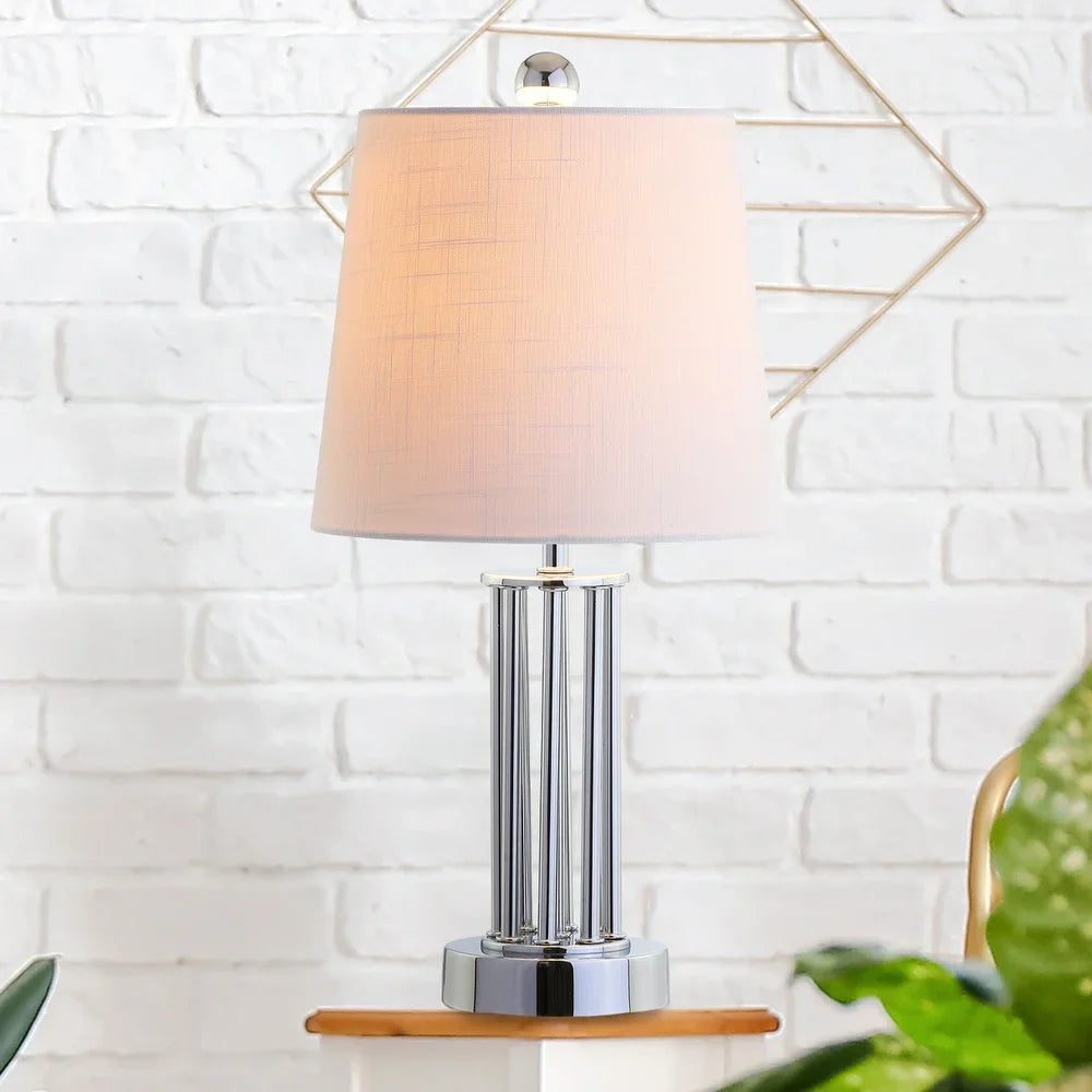 Lillian 18" Metal Mini LED Table Lamp, Chrome by JONATHAN Y