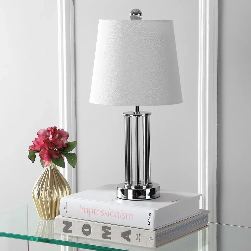 Lillian 18" Metal Mini LED Table Lamp, Chrome by JONATHAN Y