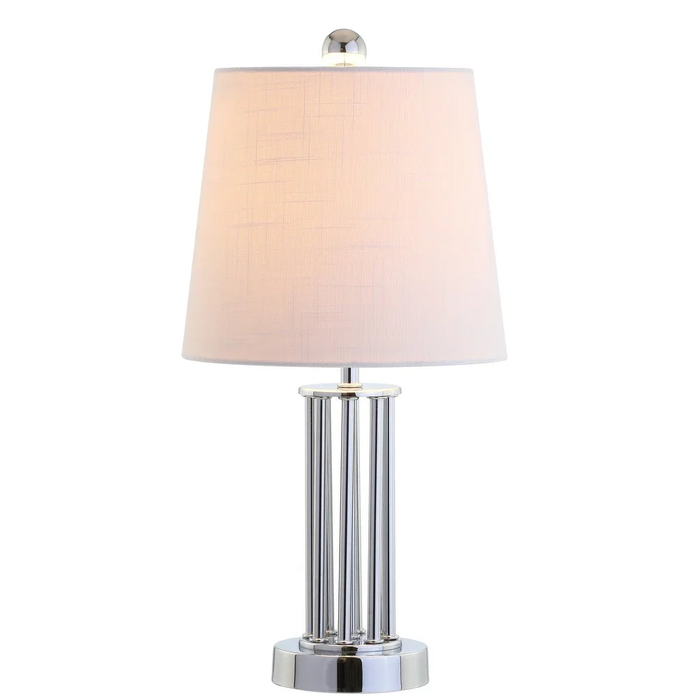 Lillian 18" Metal Mini LED Table Lamp, Chrome by JONATHAN Y