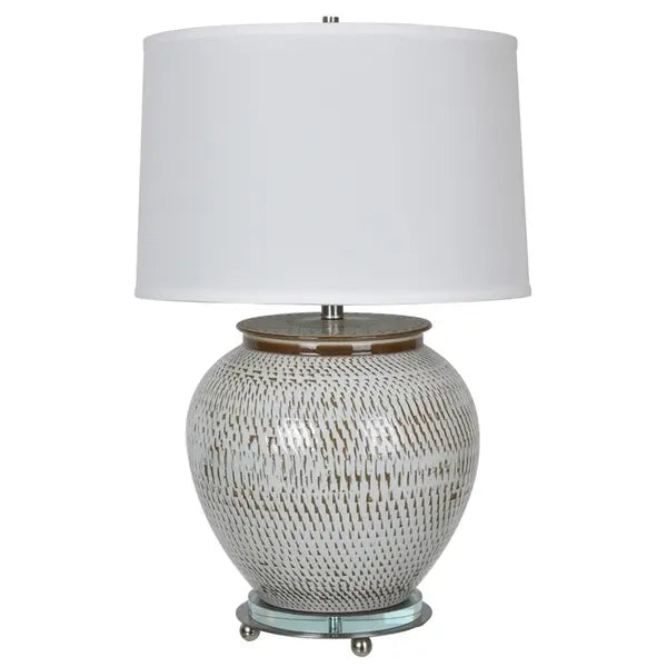 Lise Aged White and Satin Nickel 29-inch Table Lamp