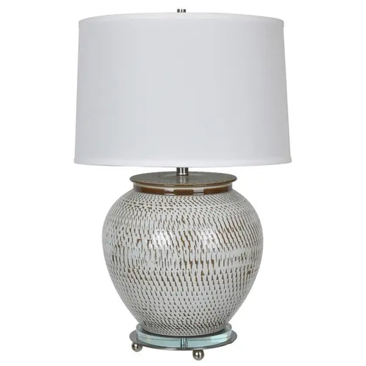 Lise Aged White and Satin Nickel 29-inch Table Lamp