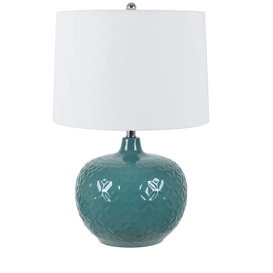 Lorna 24" Teal Ceramic Table Lamp - 16 x 16 x 24