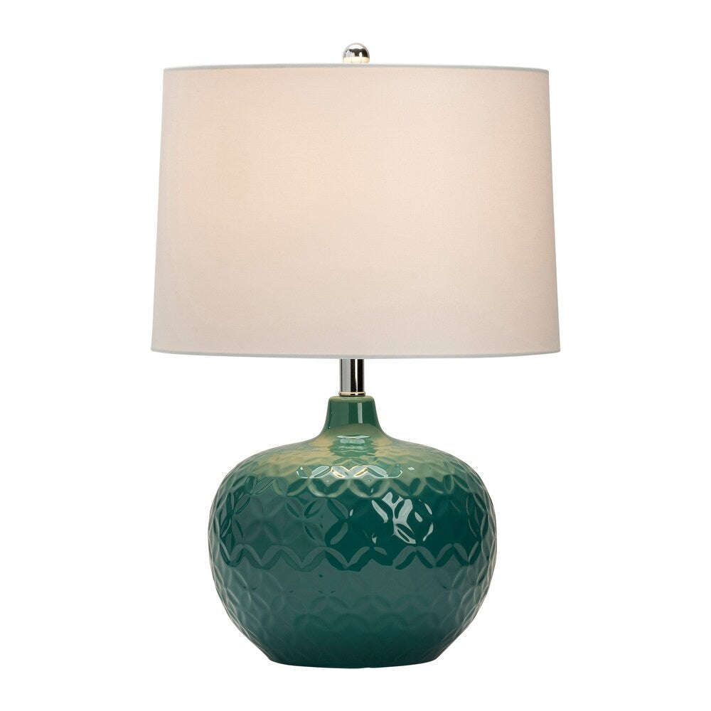 Lorna 24" Teal Ceramic Table Lamp - 16 x 16 x 24