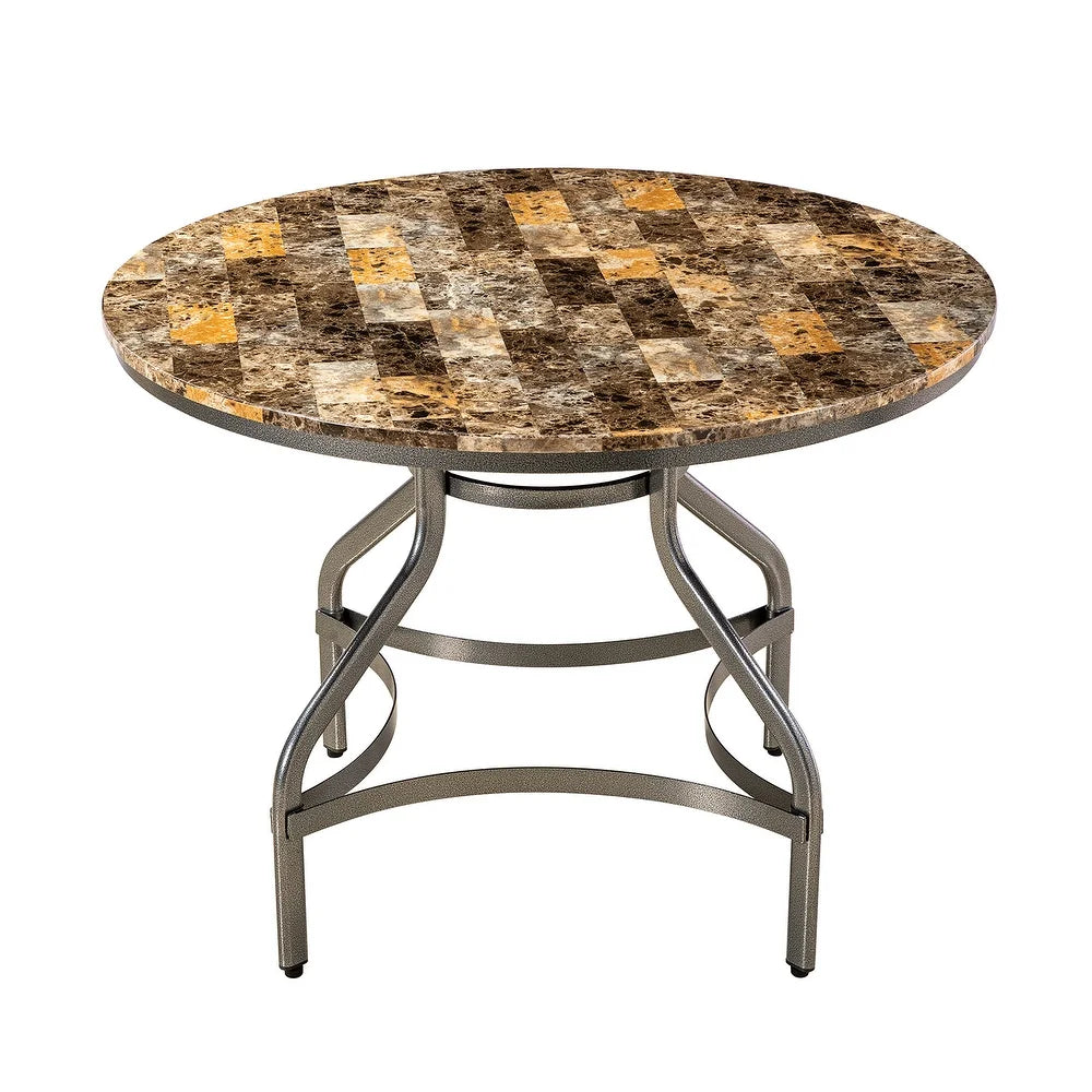 Luna Contemporary 5 Piece Dining Room Table Set with Metal Legs