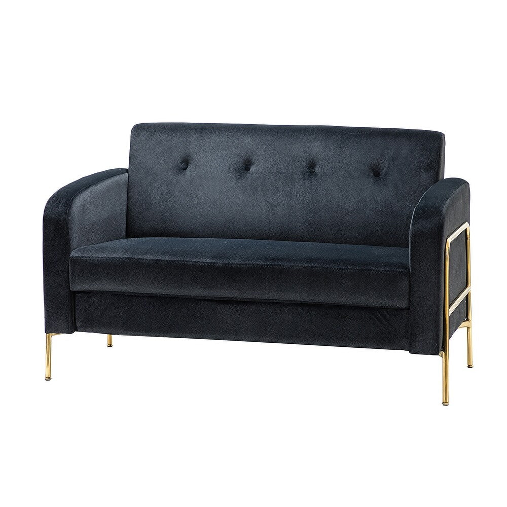 Eleanora 50" Velvet Loveseat with Button Tufted Back