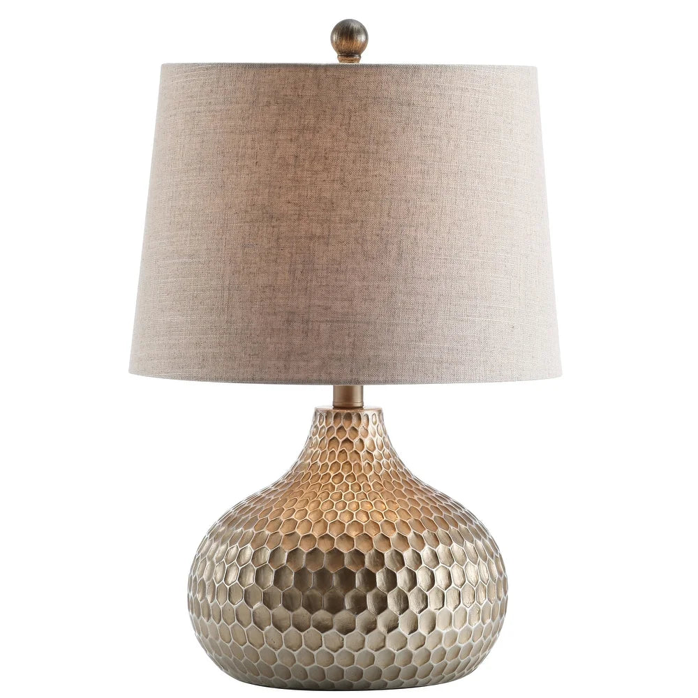 Mackenzie 22" Honeycomb LED Table Lamp, Antique Brown