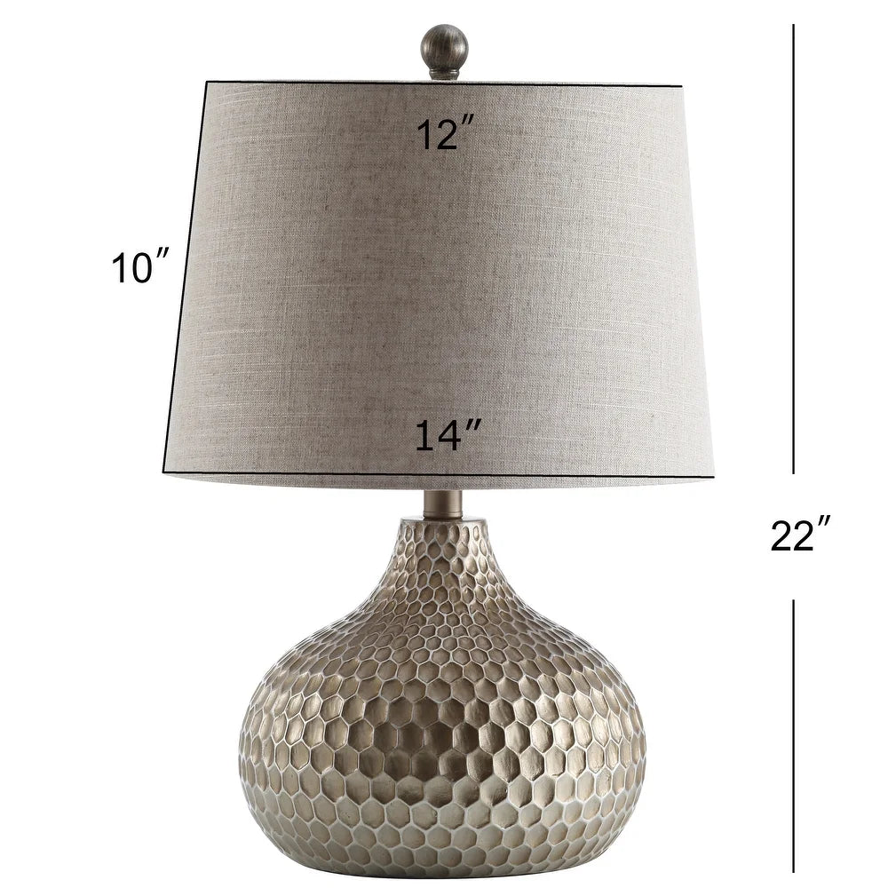 Mackenzie 22" Honeycomb LED Table Lamp, Antique Brown