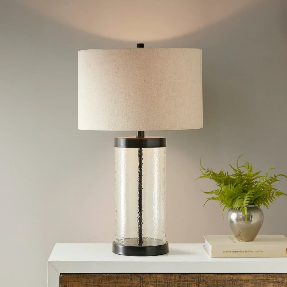 Hampton Hill Macon Clear Glass Cylinder Table Lamp