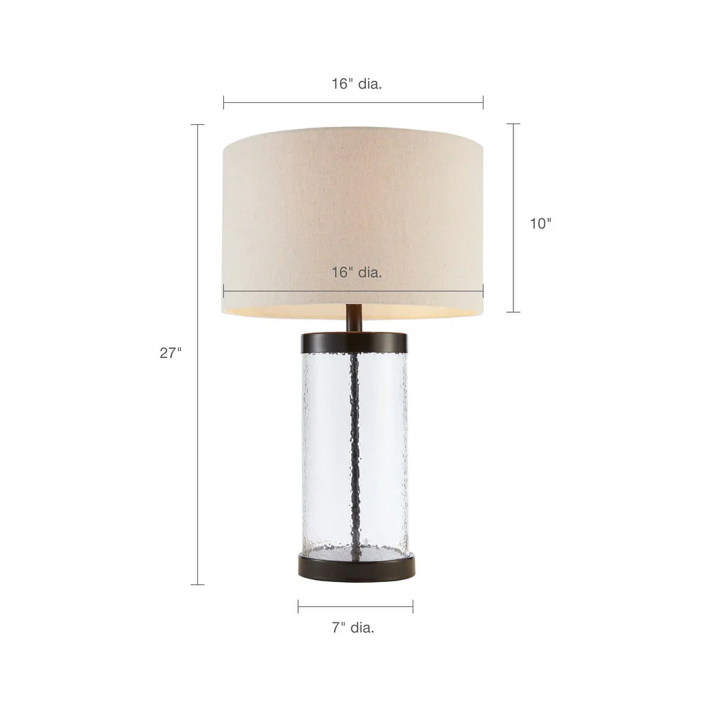 Hampton Hill Macon Clear Glass Cylinder Table Lamp