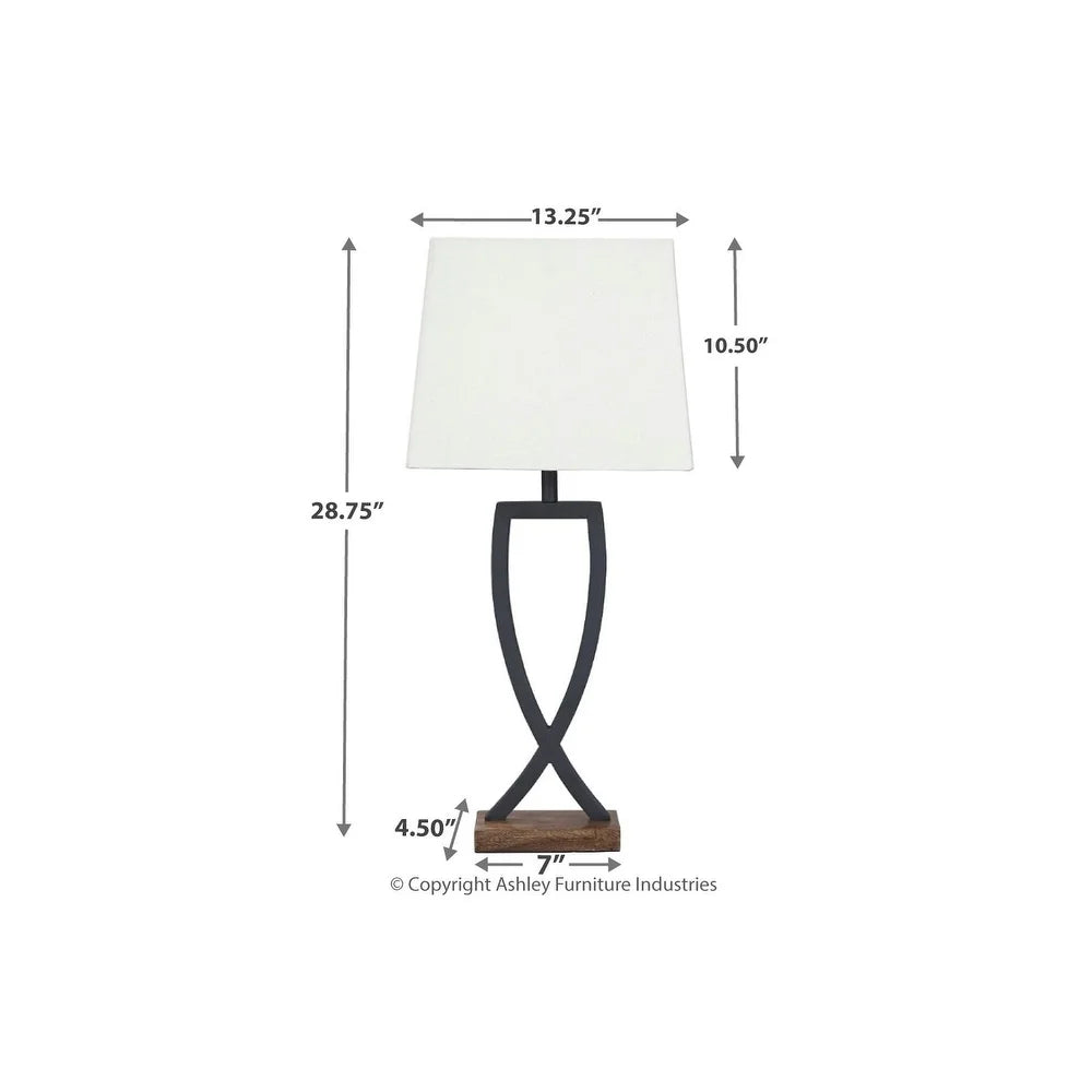 Makara Metal Black/Brown 29 Inch Table Lamp - Set of 2 - 13.13" W x 9.13" D x 28.75" H