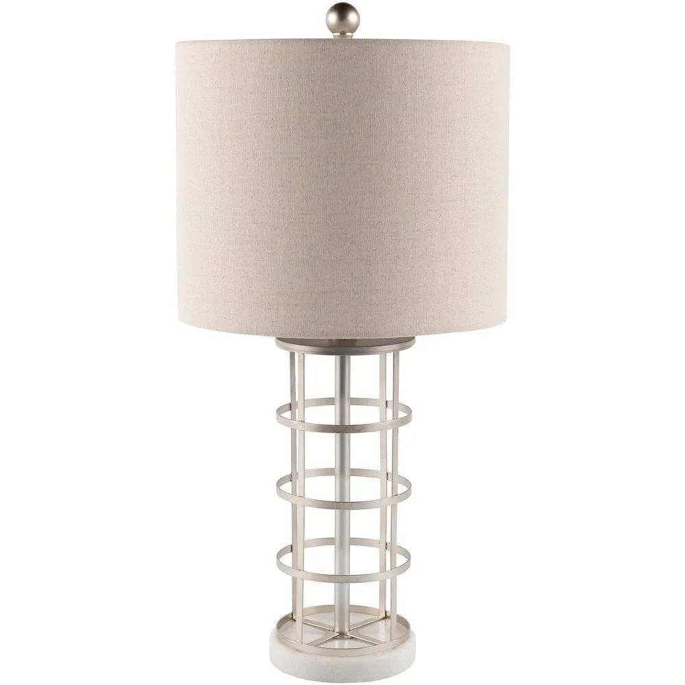 Marile Antique Silver Cage 25-inch Table Lamp - 25"H x 13"W x 13"D